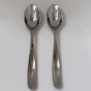 2pc Gourmet Settings Vault Demitasse Spoons 5 1/8” Stainless-Glossy